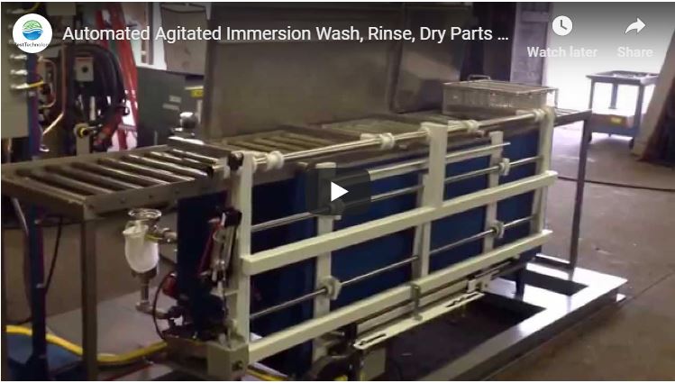 Automated Agitated Immersion Wash, Rinse, Dry Parts Washer