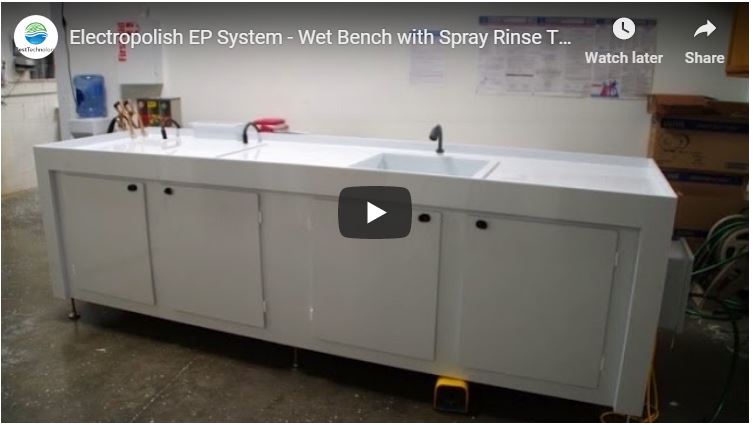 Electropolishing EP System Wet Bench with Spray Rinse Tank