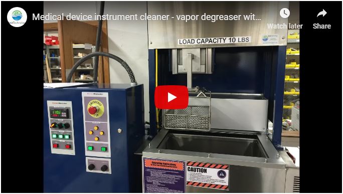 Medical device instrument cleaner - Vapor Degreaser with 3M Novec 72DA