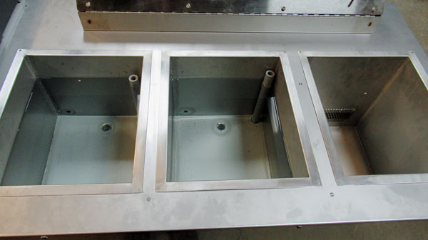 Process tanks for static dip, ultrasonic rinse and heated dry in wet bench