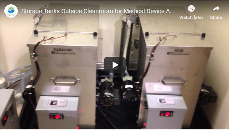 Storage Tanks Outside Cleanroom for Medical Device Automated Passivation System